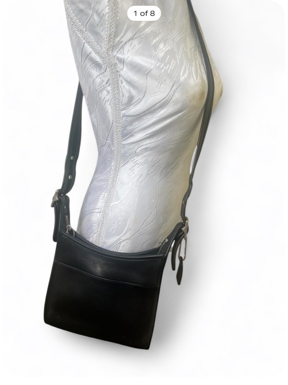Vintage Coach Legacy‎ Zip  Black Shoulder Bag #9966 adjustable strap